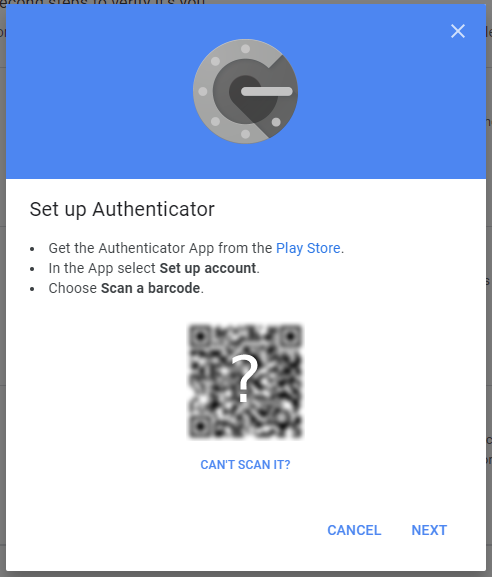 Setting up Authenticator is as easy scanning a QR