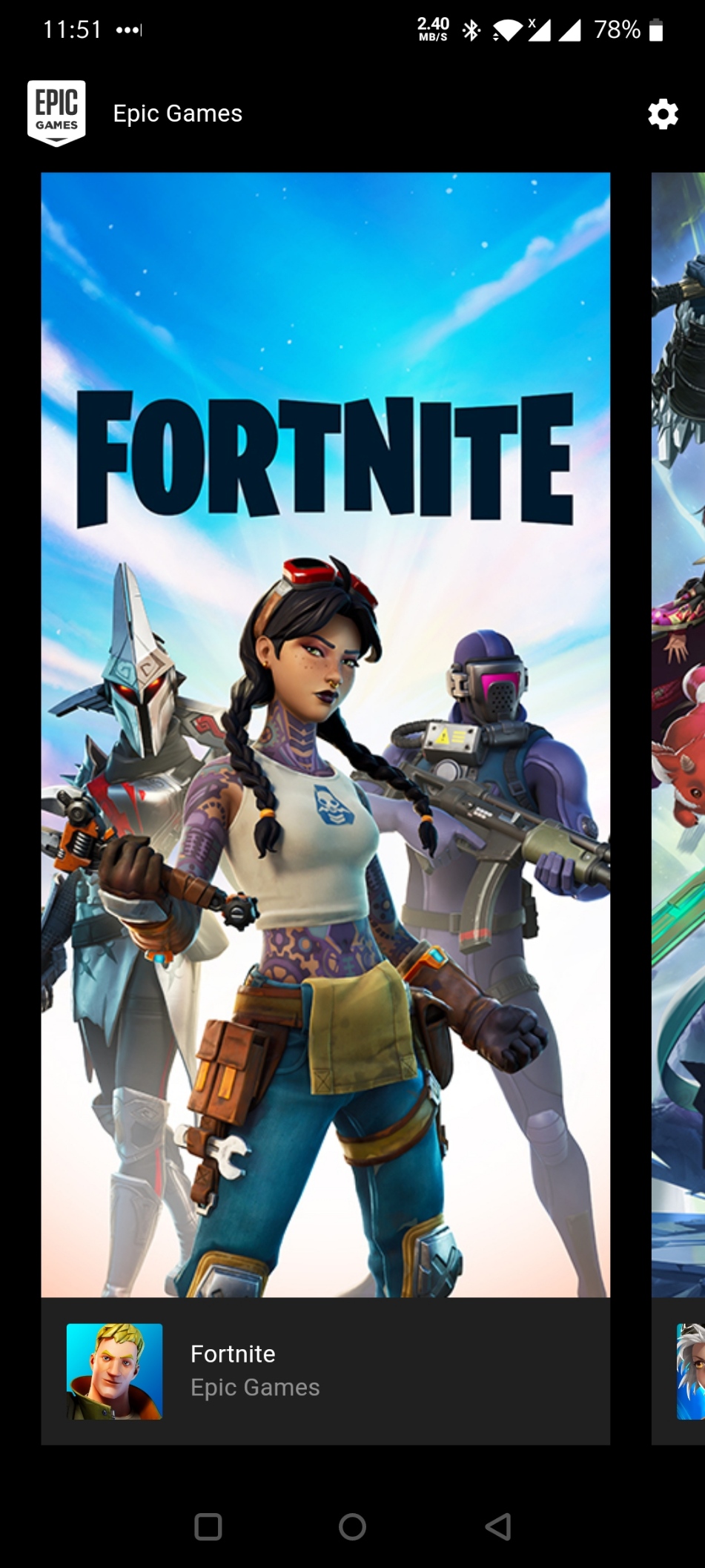 Updated Epic Games Launcher